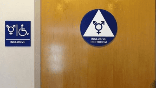 A gender-neutral bathroom is seen at the University of California, Irvine in Irvine, California Sept. 30, 2014.