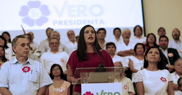 Peru's presidential candidate Veronika Mendoza of 'Frente Amplio' party gives a speech during an event to introduce her team, in Lima, March 28, 2016.