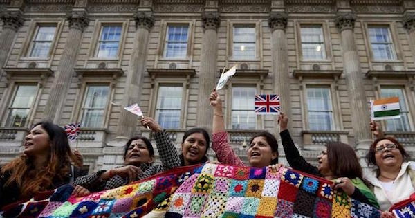 Indian students protesting deportation in the U.K.