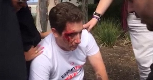 Violent clashes break out between far-right fascist and leftist anti-racist activists in Melbourne, Australia.