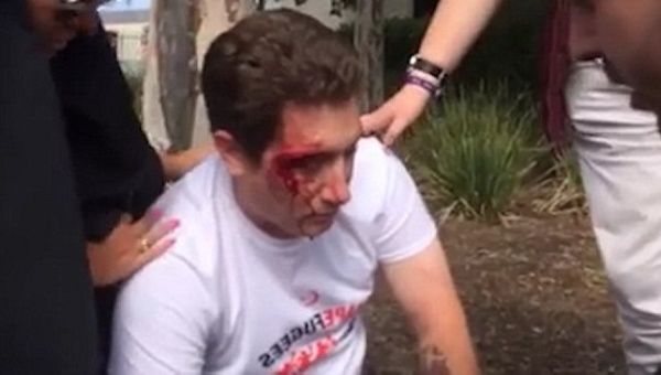 Violent clashes break out between far-right fascist and leftist anti-racist activists in Melbourne, Australia.