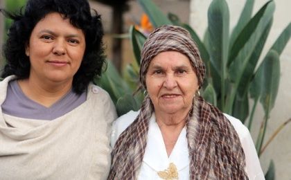 Berta Caceres with her mother, Austra Bertha Flores Lopez, together at their home in La Esperanza, Intibucá, Honduras.