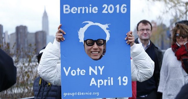 Bernie Sanders supporter in New York.