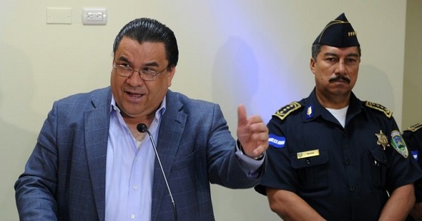 Honduran Minister of Security, Arturo Corrales, answers questions from the press in Tegucigalpa on December 9, 2014
