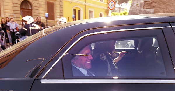 U.S. Democratic presidential candidate Sanders arrives to participate in a conference at the Vatican.