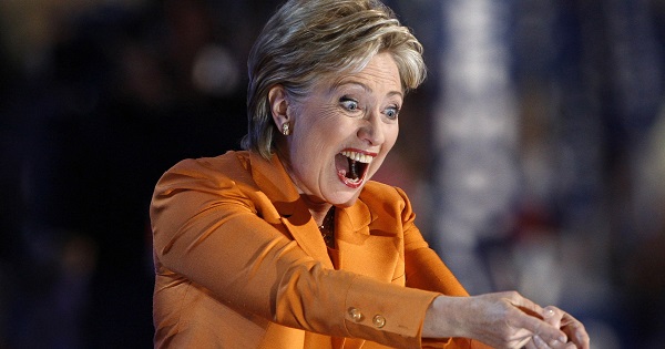 Hillary Clinton gestures from the stage at the 2008 Democratic National Convention in Denver, Colorado August 26, 2008.