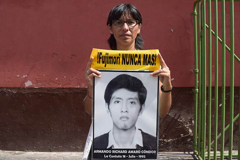 A sister of a student murdered by the Fujimori's Government