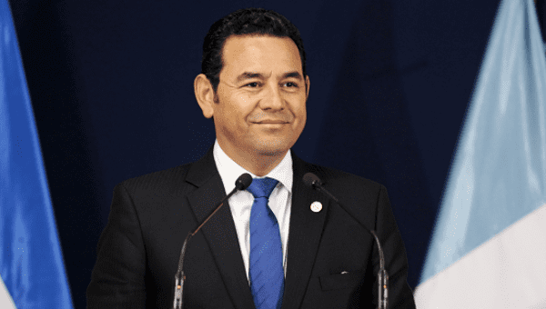 Guatemala's President Jimmy Morales participates in a joint news conference with El Salvador's President Salvador Sanchez Ceren at the presidential house in San Salvador, El Salvador April 11, 2016.