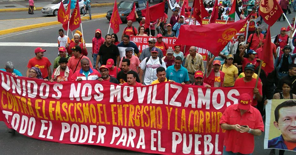 Over two dozen organizations came together for the march against corruption and fascism in Caracas, Venezuela, April 23, 2016.