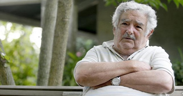 Uruguay's President Jose Mujica reacts during an interview with Reuters at his farm in the outskirts of Montevideo, Feb. 25, 2015.