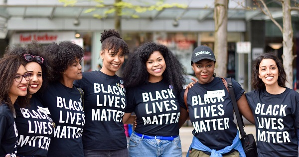 Members of Black Lives Matter - Vancouver at their visibility and solidarity event