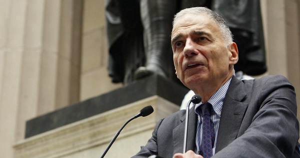 Independent presidential candidate Ralph Nader in 2008. Nader says of Sanders: “He’s scandal-free, which is really quite remarkable for a serious candidate for president in the two parties.”
