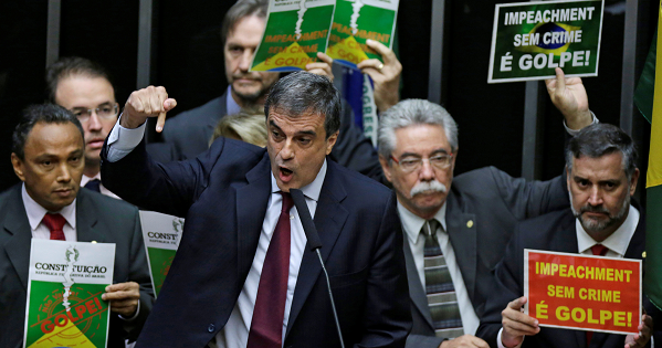 Brazil's General Attorney Jose Eduardo Cardozo speaks during a session to review the request for Brazilian President Dilma Rousseff's impeachment at the Chamber of Deputies in Brasilia, Brazil April 15, 2016.