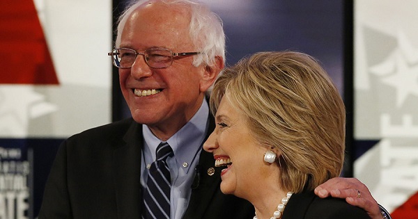U.S. Democratic presidential candidates Bernie Sanders and Hillary Clinton