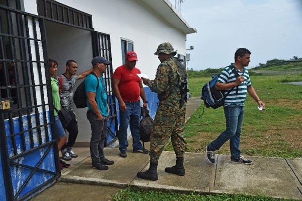 Cuban migrants, like these men and women in Puerto Obaldia on May 15, 2015, have been stuck in Panama ever since Nicaragua closed its borders.