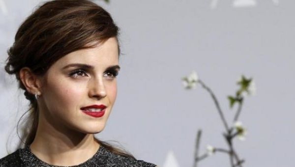 Emma Watson poses at the 86th Academy Awards in Hollywood, California in this file photo from March 2, 2014.