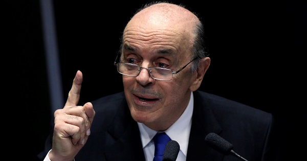 Jose Serra, when he was a senator, during a voting session on the impeachment of President Dilma Rousseff in Brasilia