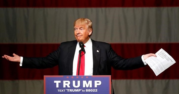 U.S. Republican presidential candidate Donald Trump speaks at a campaign event