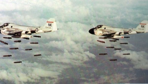 U.S. massively bombed Vietnam killing at least 3.6 million people and injuring over 5 million more.
