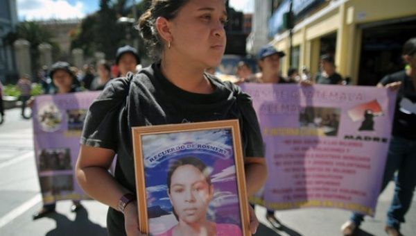 Women remember victims of gender violence in Guatemala.