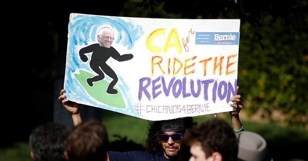 Bernie Sanders supporters in California