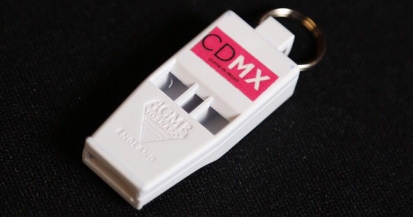 Miguel Mancera, head of the government of Mexico City, shared an image of one of the whistles on his Twitter account.