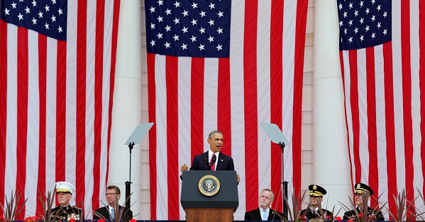 U.S. President Barack Obama speaks at the Memorial Day observance at Arlington National Cemetery in Washington, U.S.