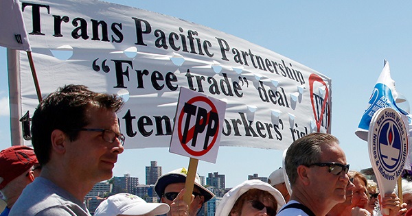Anti-TPP Protesters in New South Wales, Australia