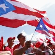 Puerto Ricans rally before a 2012 political status referendum. 