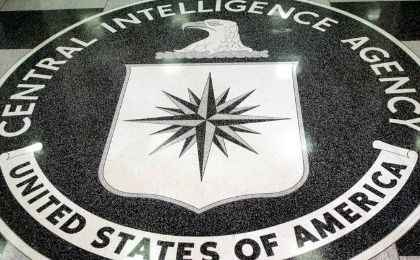 The logo of the U.S. Central Intelligence Agency is shown in the lobby of the CIA headquarters in Langley, Virginia March 3, 2005.