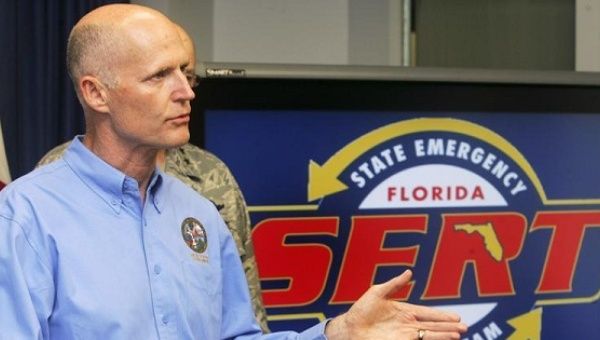 Florida governor Rick Scott announced the state's emergency plans