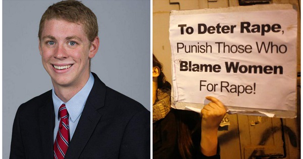 Brock Allen Turner (L) was found guilty of rape but his father believes the sentence is unfair.