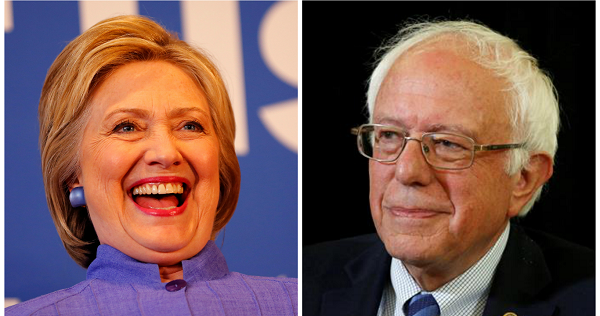 Hillary Clinton (L) and Bernie Sanders (R) have been competing for the Democratic nomination.