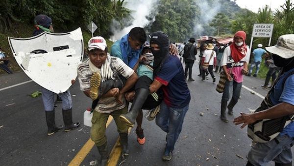 Colombian protesters injured in national demonstrations 