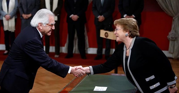 Bachelet swore in Fernandez at the presidential palace on Wednesday, hours after Burgos' resignation.
