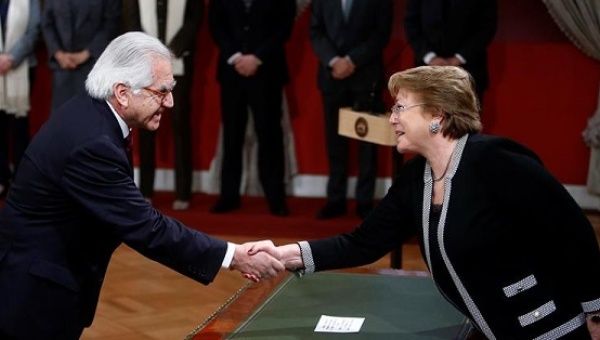 Bachelet swore in Fernandez at the presidential palace on Wednesday, hours after Burgos' resignation.