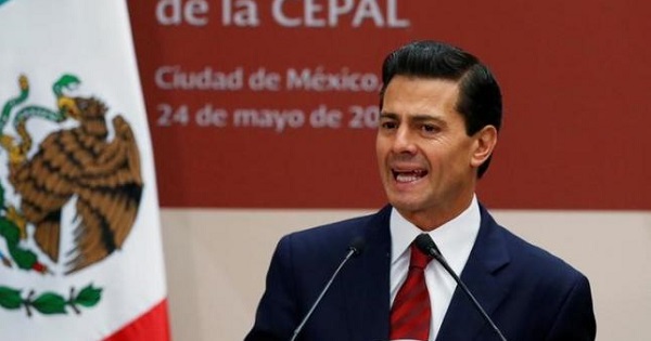 Mexico's President Enrique Pena Nieto delivers a speech during the inauguration of the 36th session of ECLAC at Los Pinos presidential residence in Mexico City, May 24, 2016.