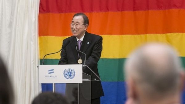 U.N. Secretary-General Ban Ki-moon during a conference on LGBT rights