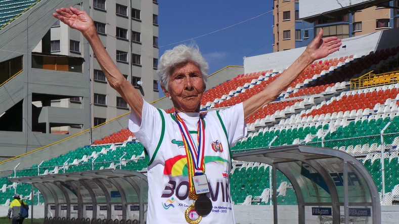 Adela Carrasco Avendano is Bolivia’s most famous elderly athlete.