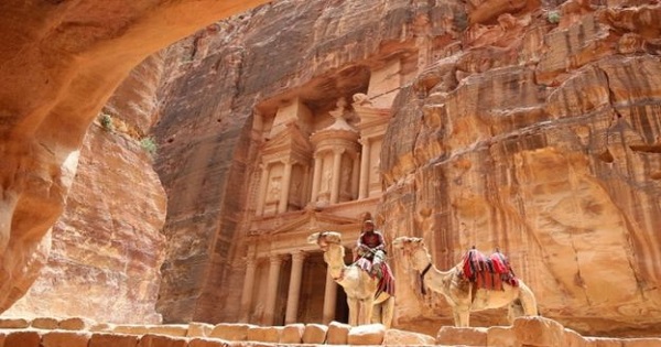 Petra's most famous landmark is the Treasury Building.