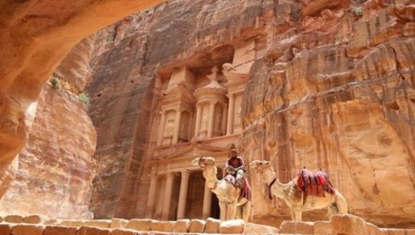 Petra's most famous landmark is the Treasury Building.