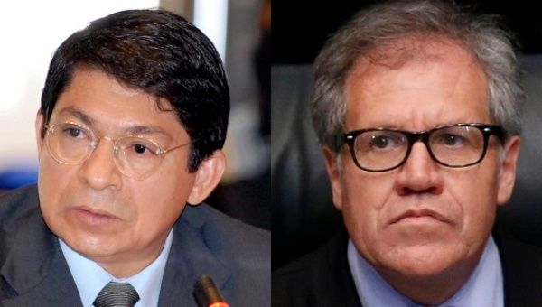 Denis Moncada Colindres (R), Nicaraguan representative to the OAS, called for the OAS secretary-general, Luis Almagro to step down.