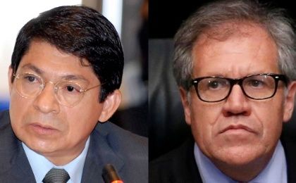 Denis Moncada Colindres (R), Nicaraguan representative to the OAS, called for the OAS secretary-general, Luis Almagro to step down.
