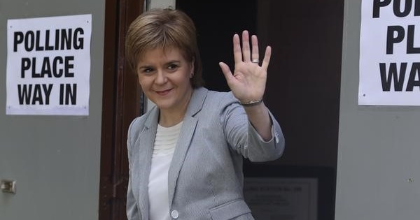 Scotland's First Minister Nicola Sturgeon leaves after voting in the EU referendum in Glasgow, Scotland, June 23, 2016.