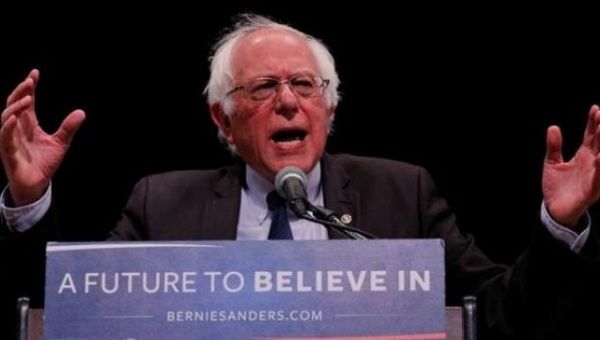 U.S. Democratic presidential candidate Bernie Sanders speaks during a rally in the Manhattan borough of New York, U.S.,June 23, 2016.