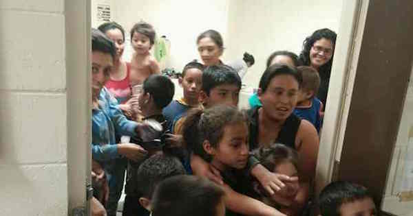 Unaccompanied migrant children are shown at a Department of Health and Human Services facility in south Texas.