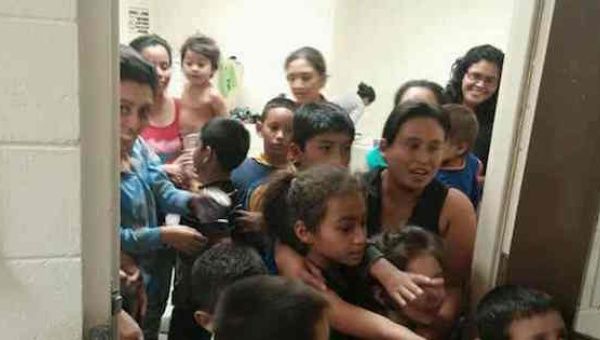 Unaccompanied migrant children are shown at a Department of Health and Human Services facility in south Texas. 