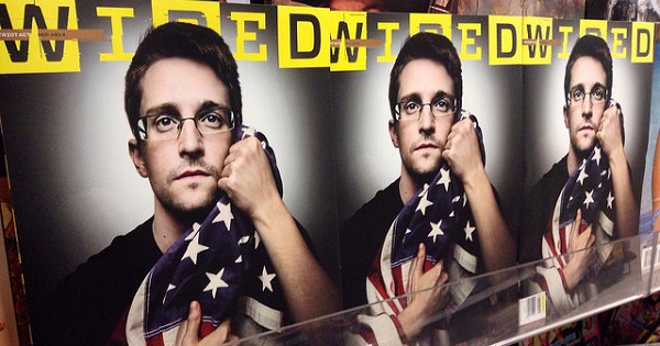 Edward Snowden on the cover of Wired Magazine in 2014.