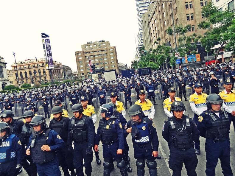 More than 4,000 police officers were deployed in central Mexico City.
