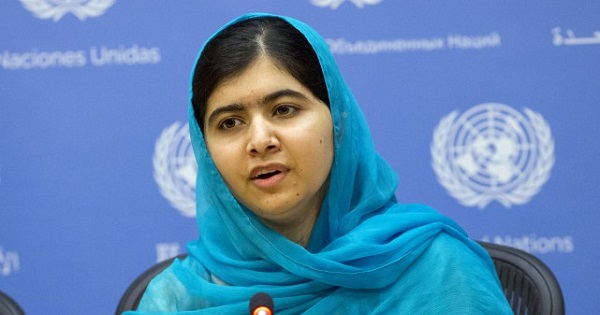 Malala during a speech at the U.N.